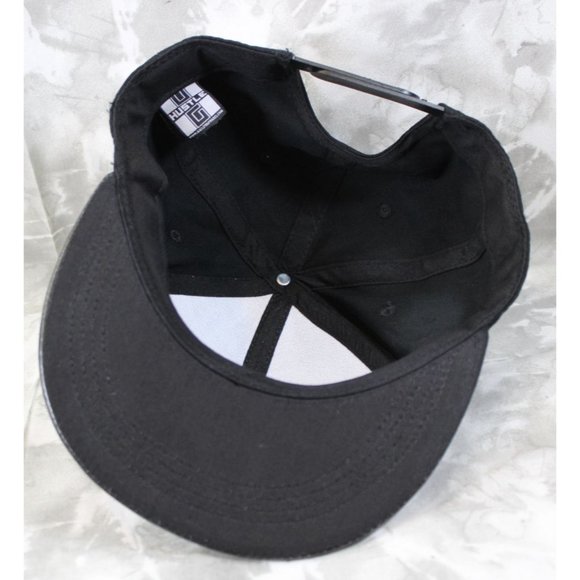 OG Hustle Black Flat Bill California Republic Hat Ball Cap - Picture 3 of 8